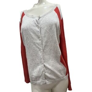 CAbi Womens Hourglass Orange Cotton Cardigan Button Sweater 192 Size Medium